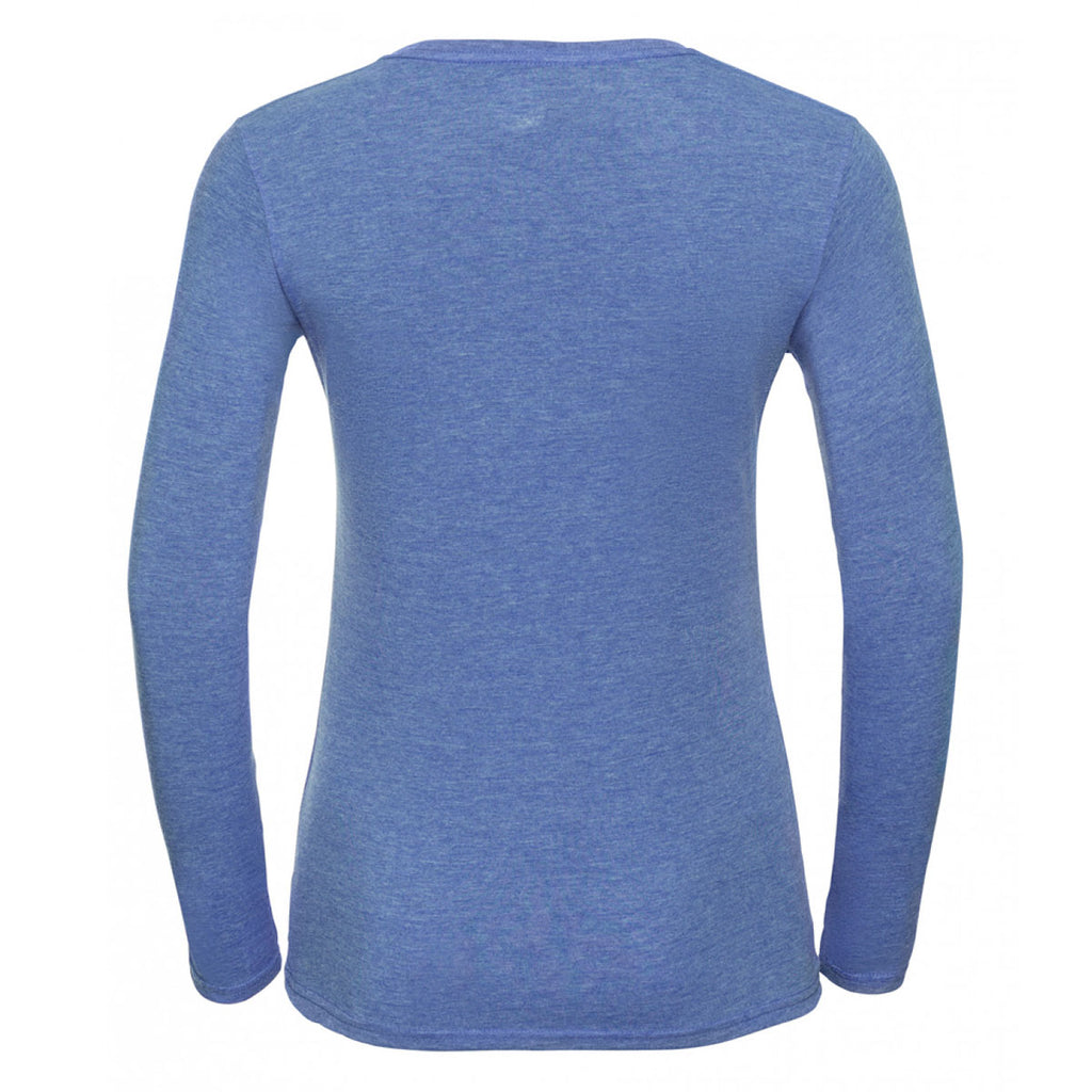 Russell Women's Blue Marl Long Sleeve HD T-Shirt