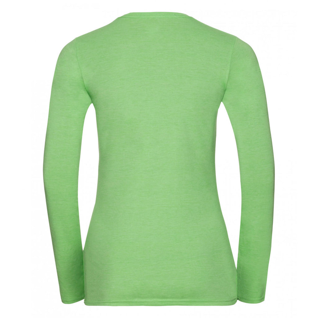 Russell Women's Green Marl Long Sleeve HD T-Shirt