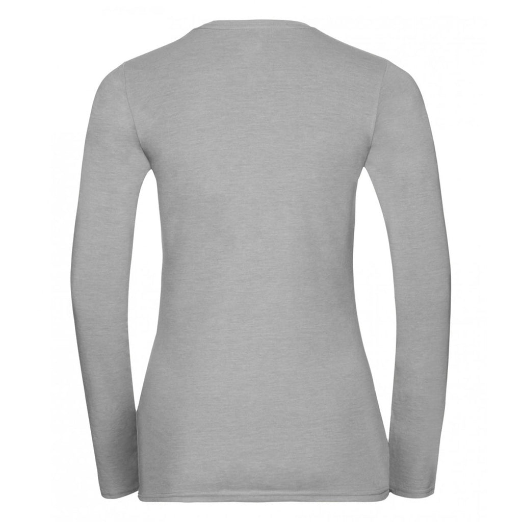 Russell Women's Silver Marl Long Sleeve HD T-Shirt