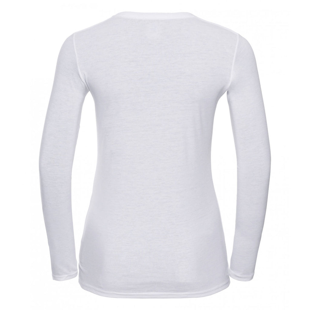 Russell Women's White Long Sleeve HD T-Shirt