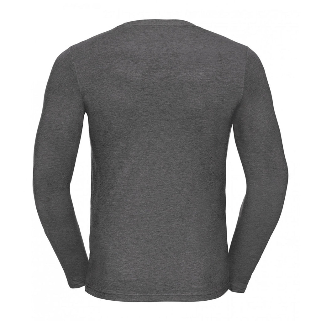 Russell Men's Grey Marl Long Sleeve HD T-Shirt