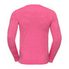 Russell Men's Pink Marl Long Sleeve HD T-Shirt