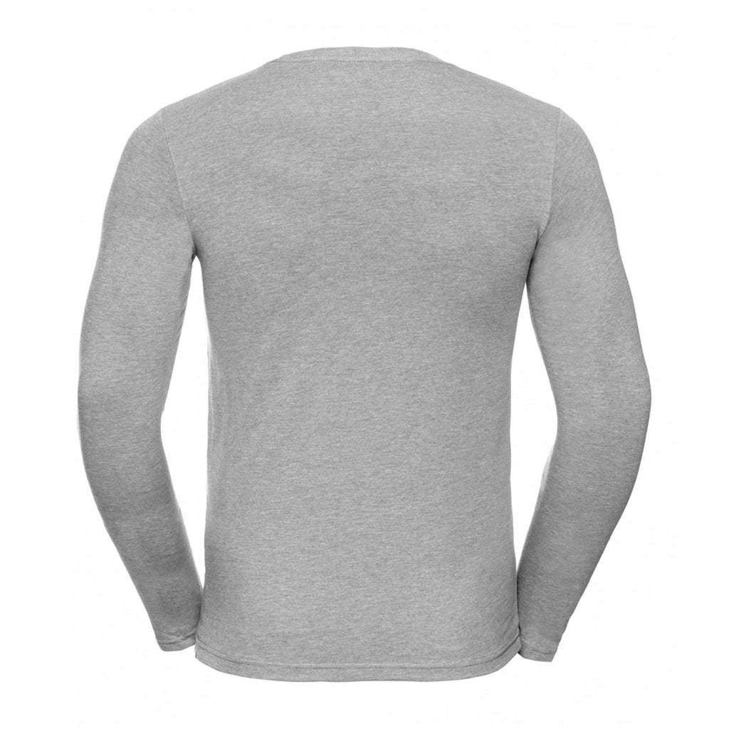 Russell Men's Silver Marl Long Sleeve HD T-Shirt