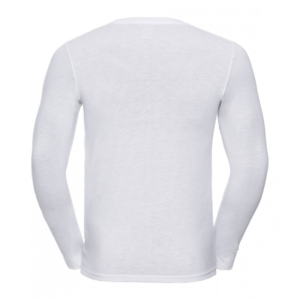 Russell Men's White Long Sleeve HD T-Shirt