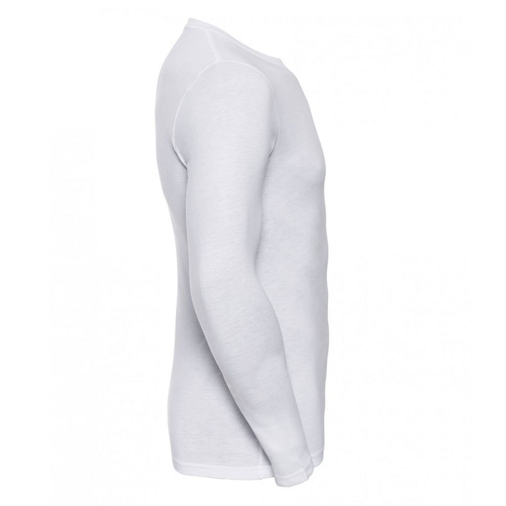 Russell Men's White Long Sleeve HD T-Shirt