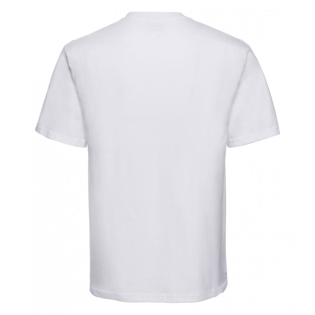 Russell Men's White Classic Heavyweight Combed Cotton T-Shirt