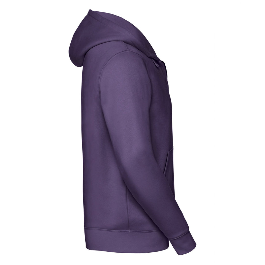 Russell Men's Purple Authentic Zip Hooded Sweatshirt