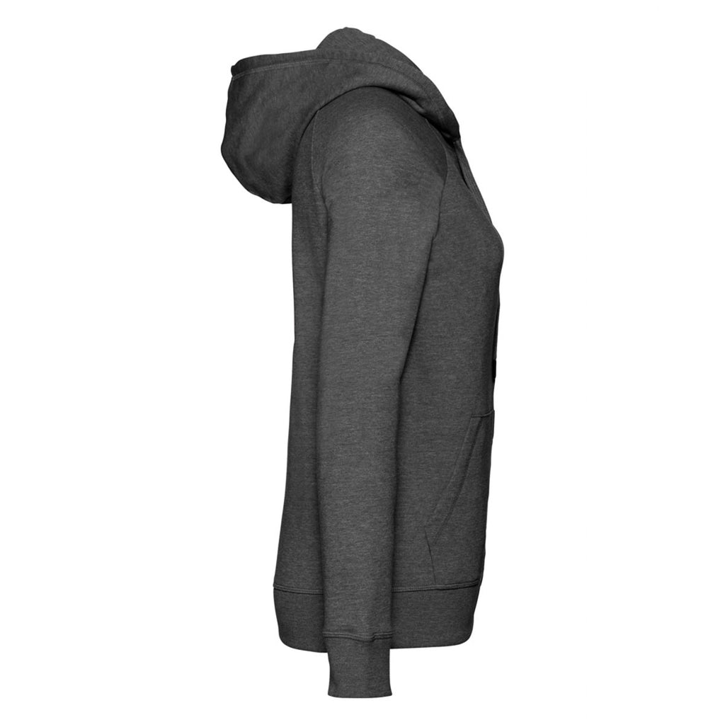 Russell Women's Grey Marl HD Zip Hooded Sweatshirt