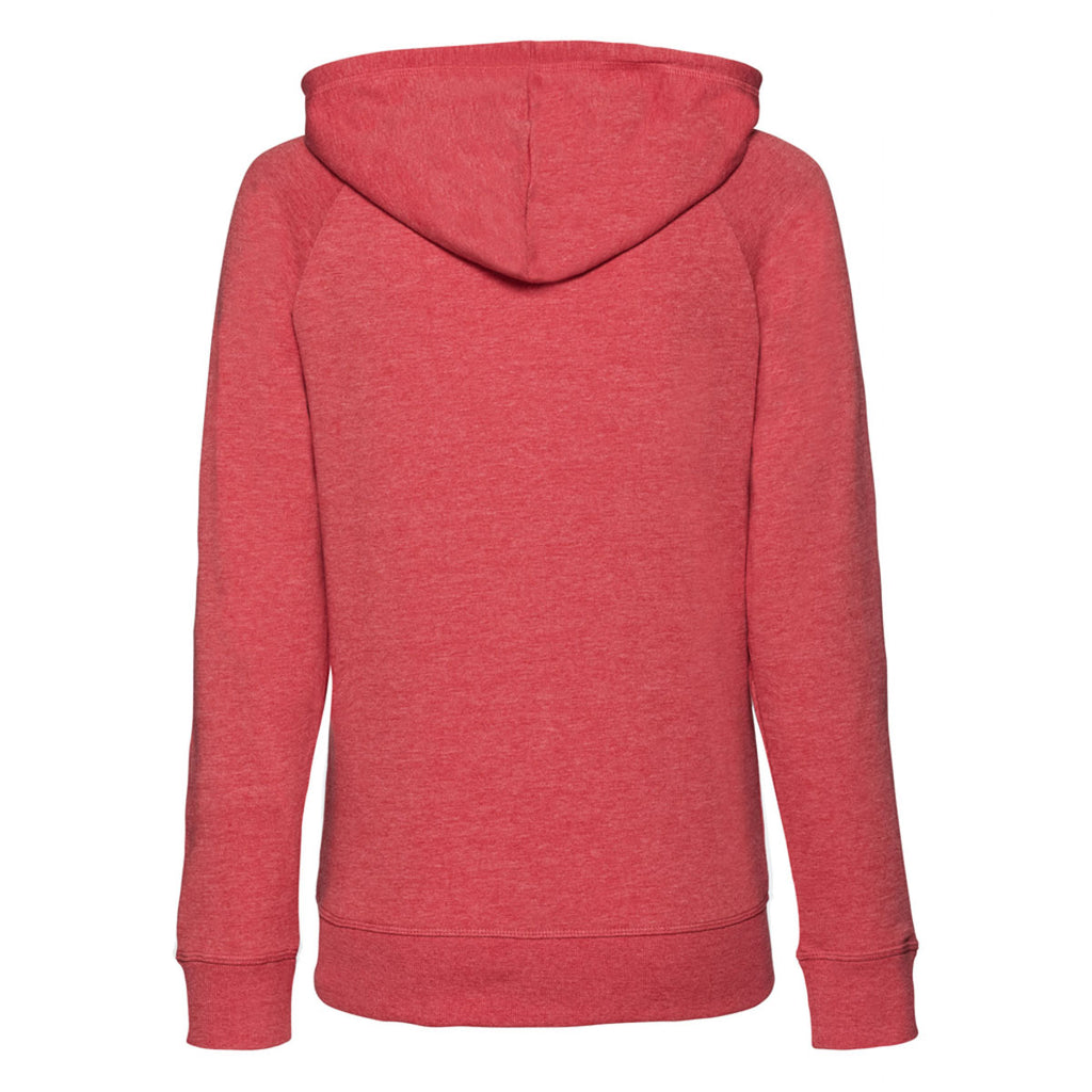 Russell Women's Red Marl HD Zip Hooded Sweatshirt