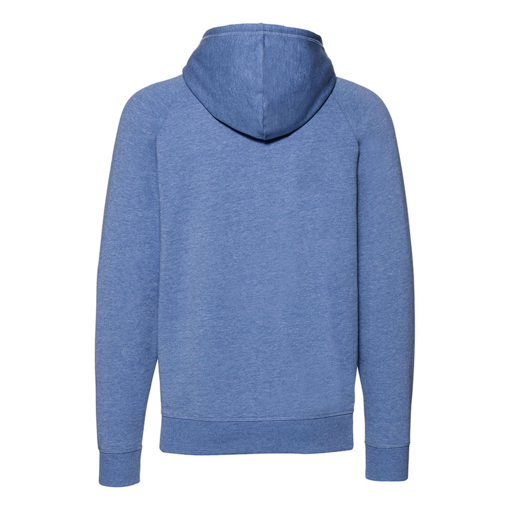 Russell Men's Blue Marl HD Zip Hooded Sweatshirt