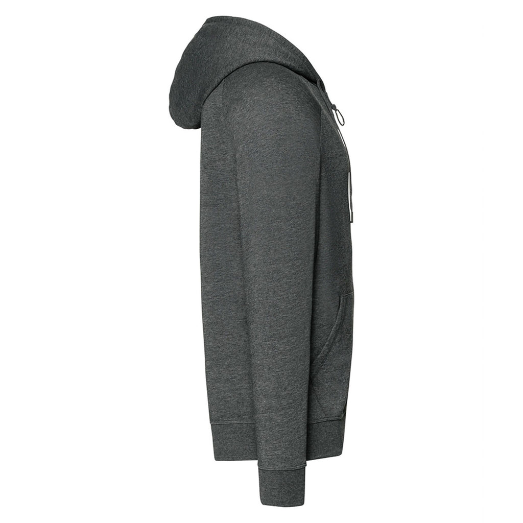 Russell Men's Grey Marl HD Zip Hooded Sweatshirt
