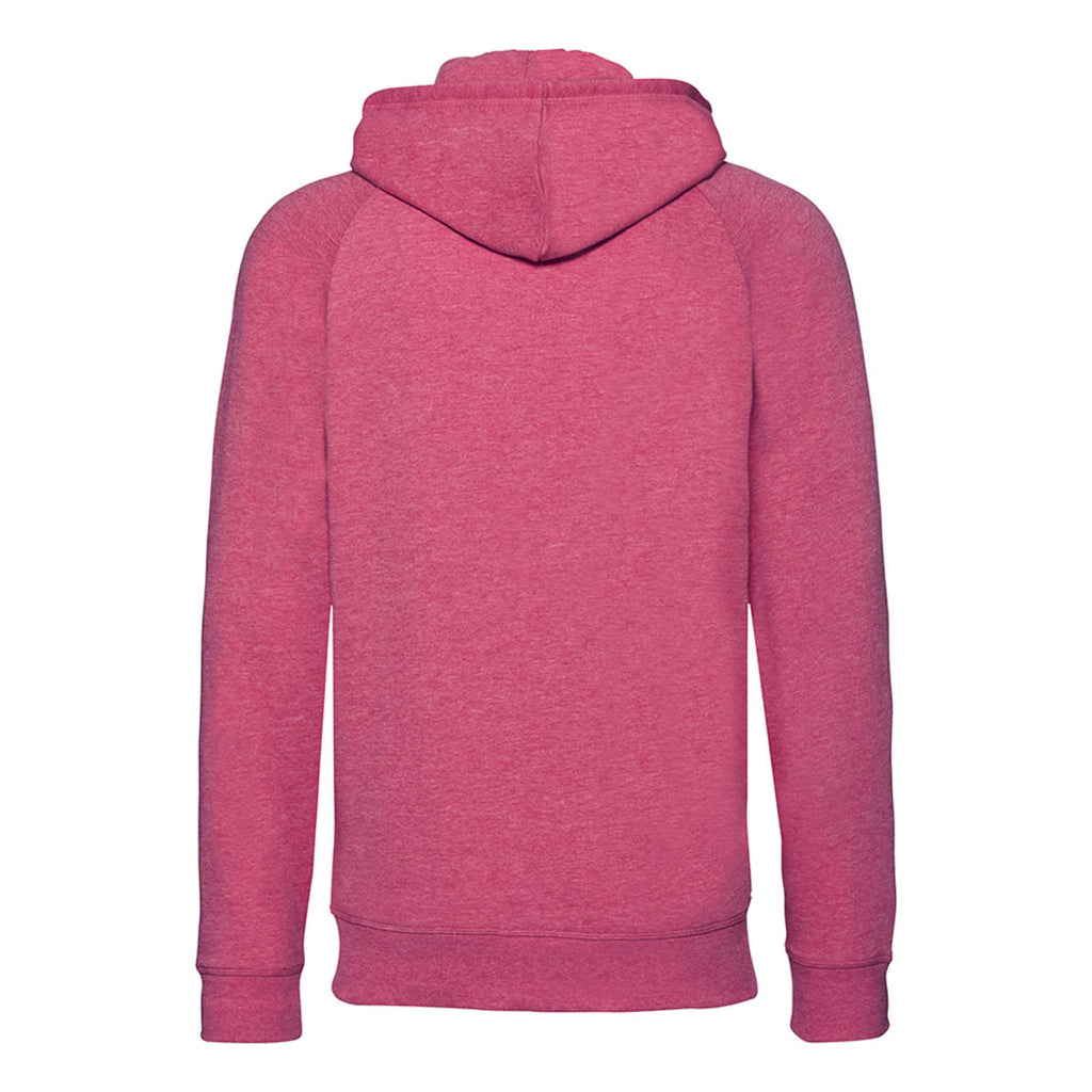 Russell Men's Pink Marl HD Zip Hooded Sweatshirt