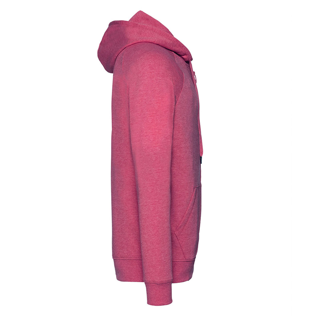 Russell Men's Pink Marl HD Zip Hooded Sweatshirt