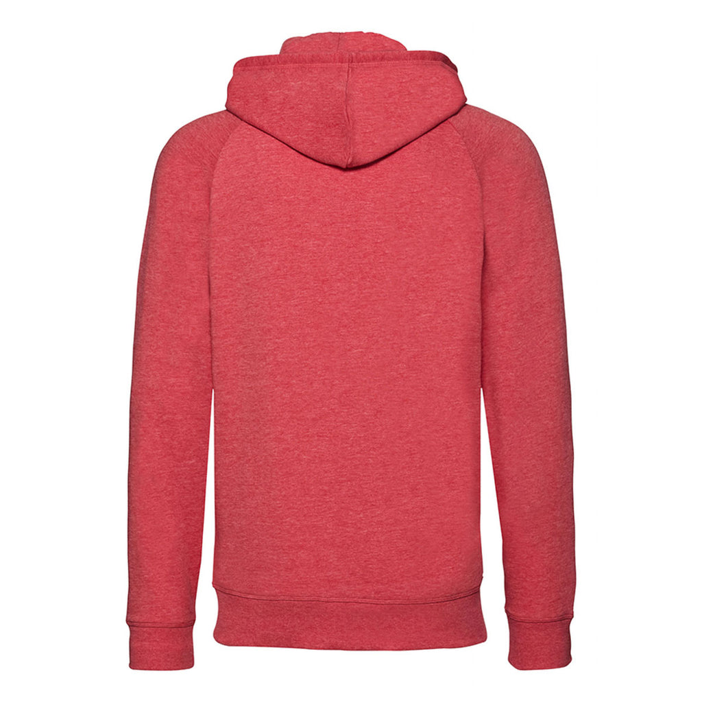 Russell Men's Red Marl HD Zip Hooded Sweatshirt