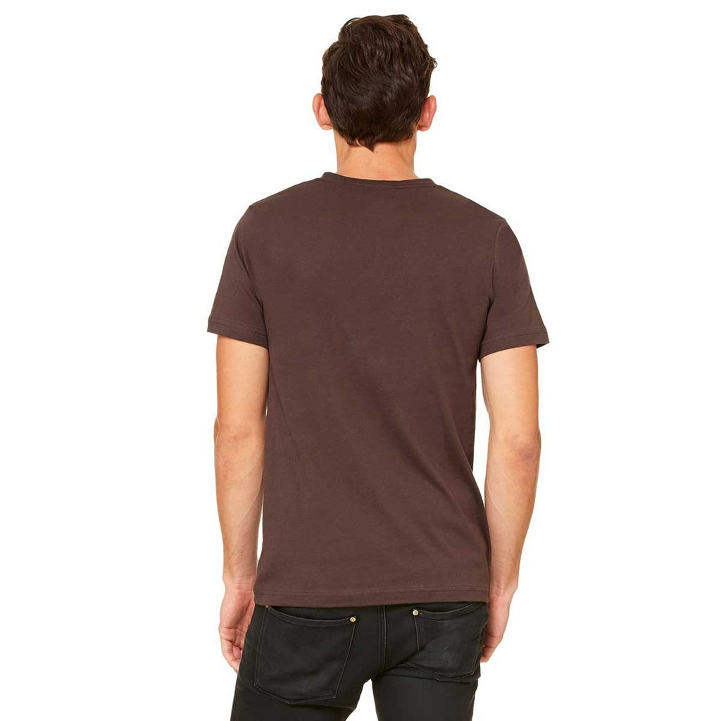 Bella + Canvas Unisex Brown Jersey Short-Sleeve V-Neck T-Shirt