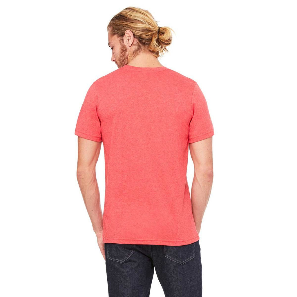 Bella + Canvas Men's Heather Red/Deep Heather Jersey Short-Sleeve Pocket T-Shirt