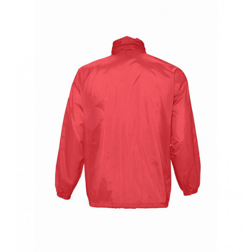 SOL'S Unisex Red Surf Windbreaker Jacket