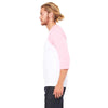 Bella + Canvas Unisex White/Neon Pink 3/4 Sleeve Baseball T-Shirt