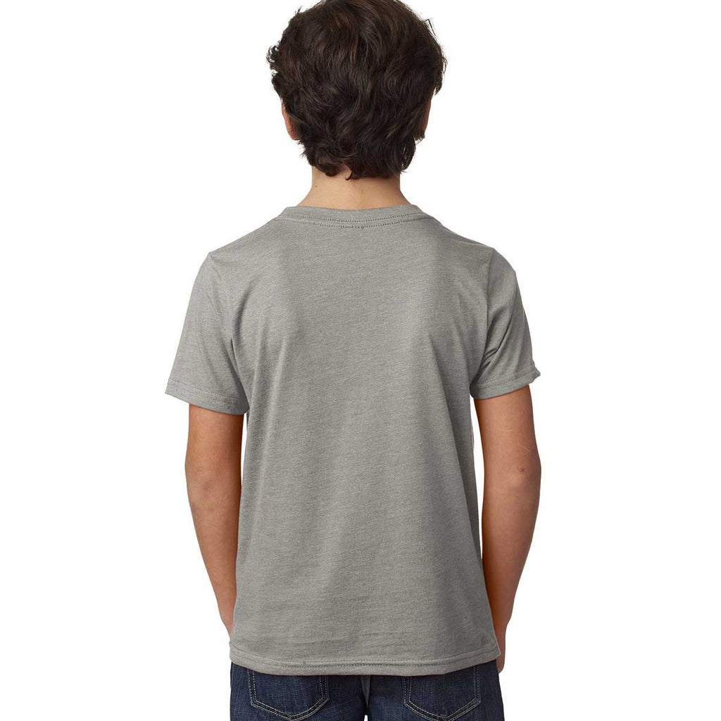 Next Level Boy's Dark Heather Gray CVC Crew Tee