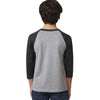 Next Level Youth Black/Dark Gray Heather CVC 3/4-Sleeve Raglan Tee