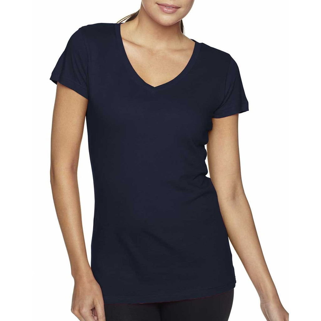 Next Level Women's Midnight Navy Sporty V-Neck Tee