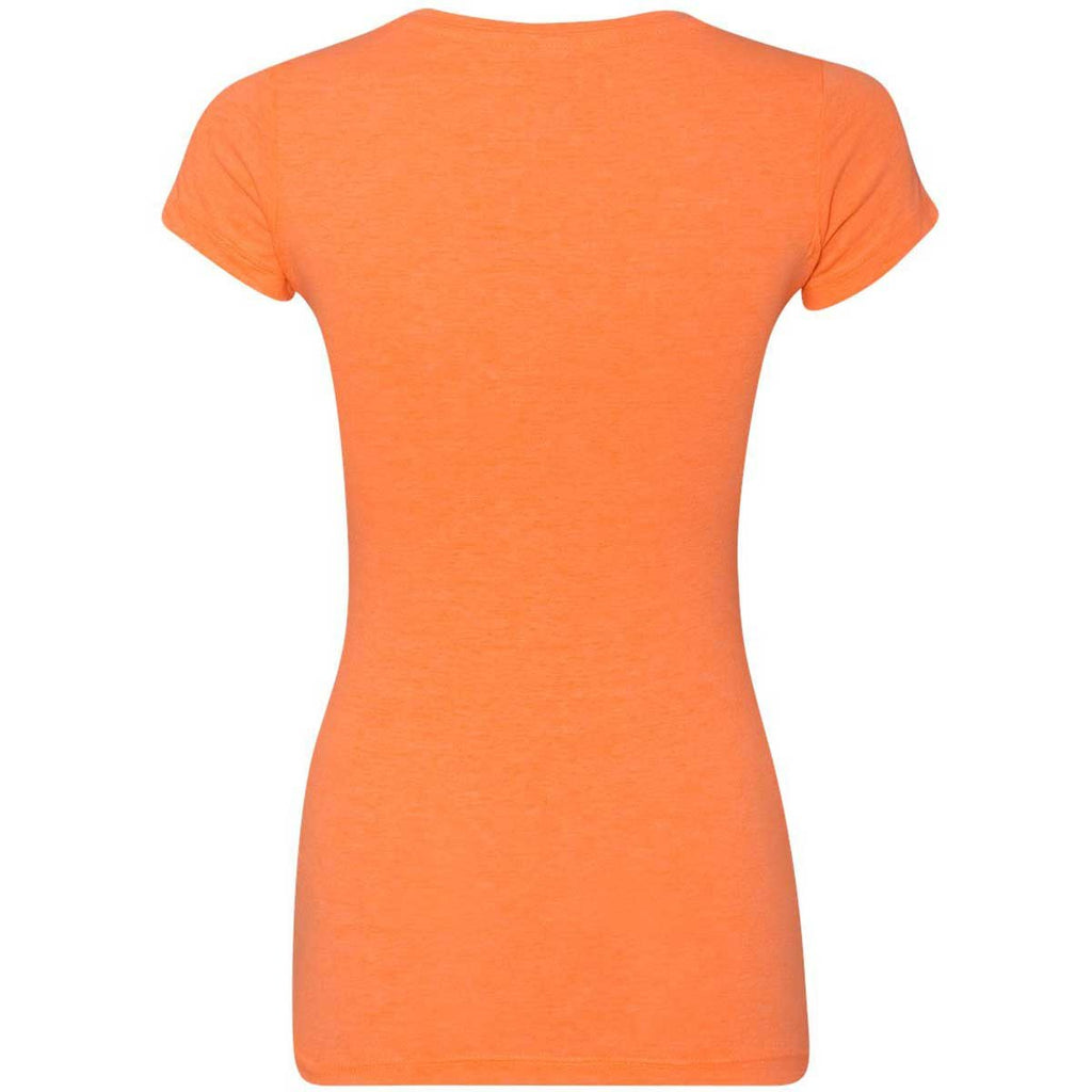 Next Level Women's Neon Heather Orange Sporty V-Neck Tee