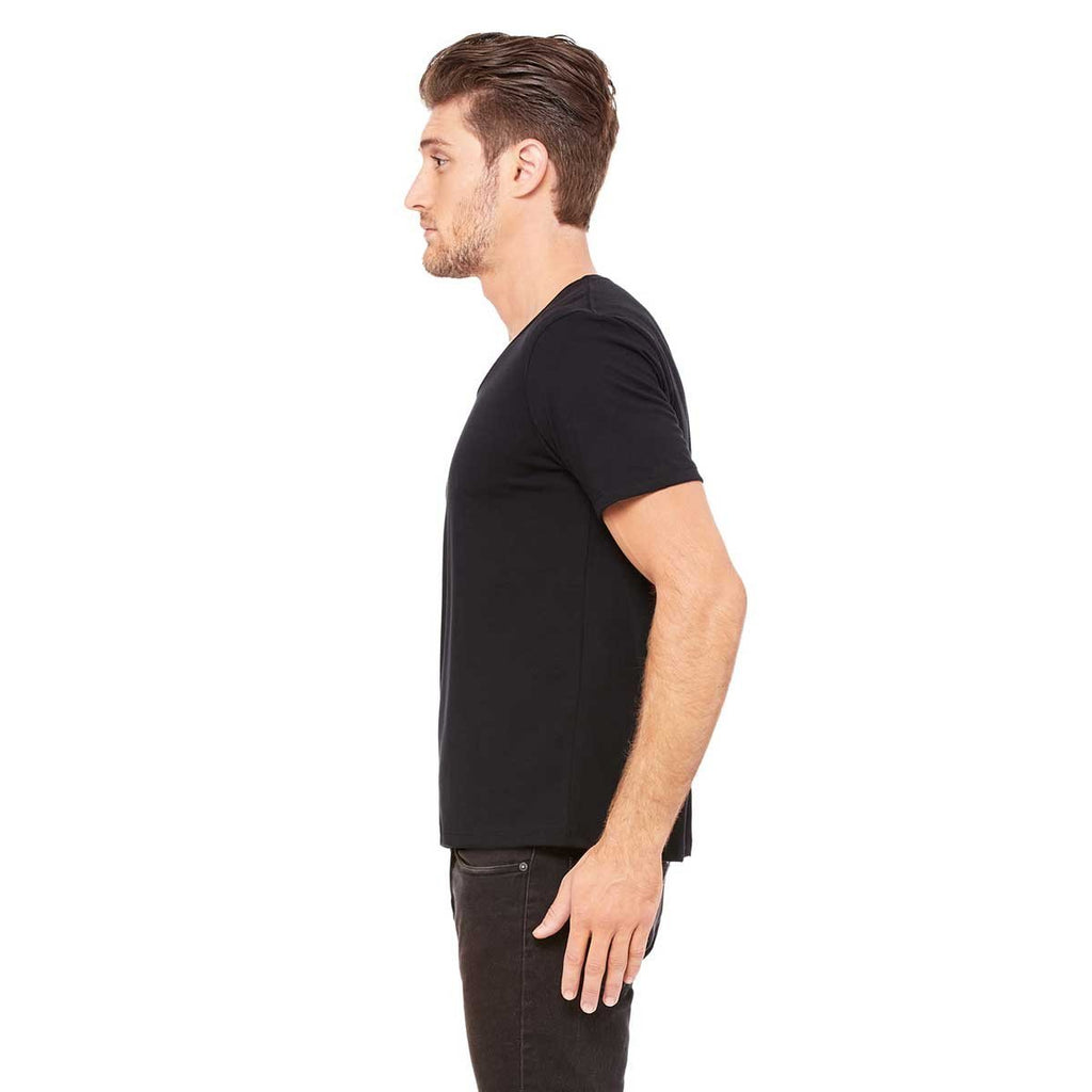 Bella + Canvas Men's Black Jersey Wide Neck T-Shirt