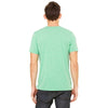 Bella + Canvas Unisex Green Triblend Short-Sleeve V-Neck T-Shirt