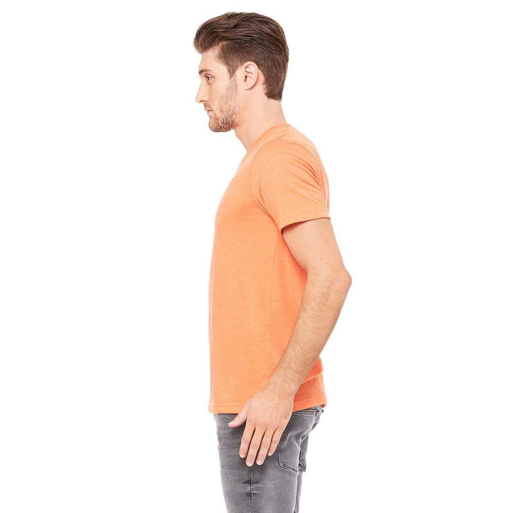 Bella + Canvas Unisex Orange Triblend Short-Sleeve V-Neck T-Shirt