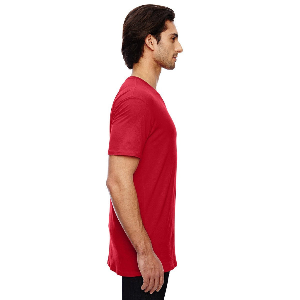 Anvil Men's Red 3.2 oz. Featherweight Short-Sleeve V-Neck T-Shirt