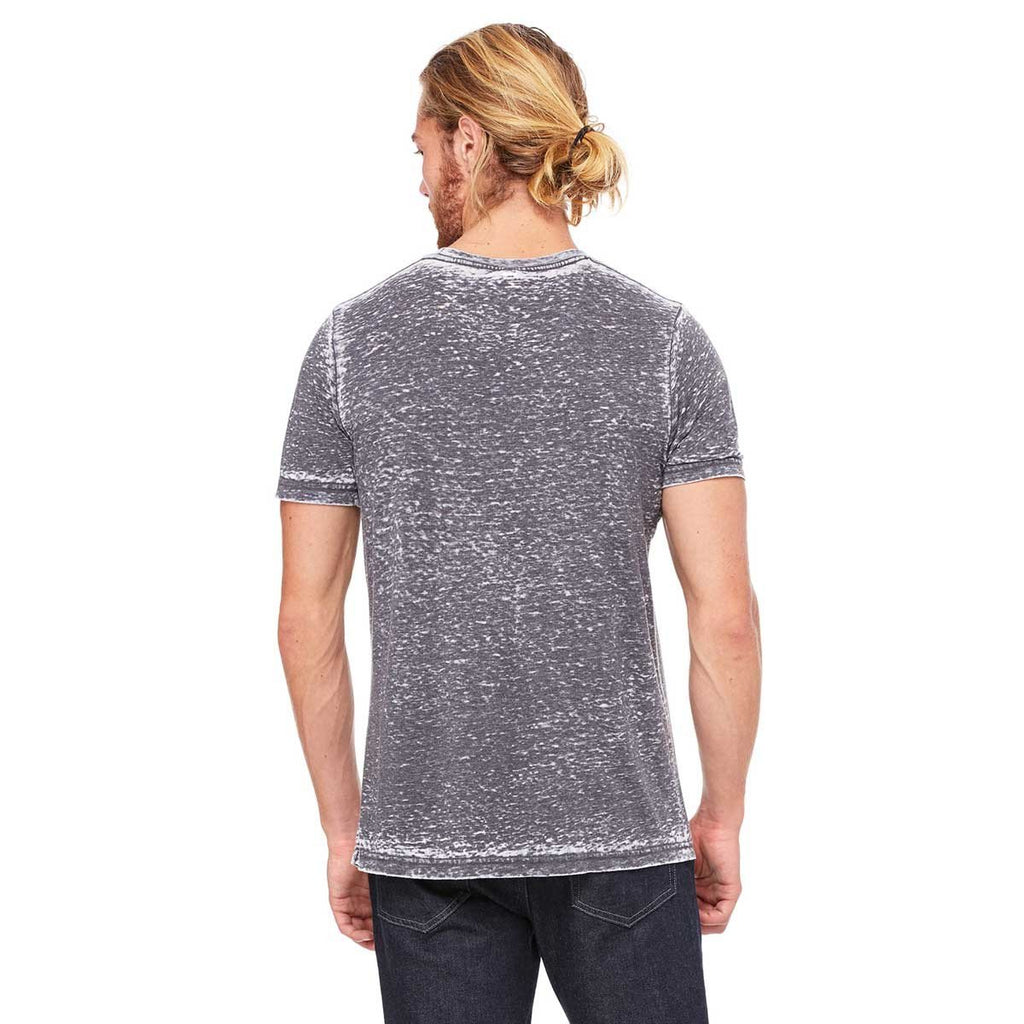 Bella + Canvas Unisex Grey Acid Wash Poly-Cotton Short-Sleeve T-Shirt