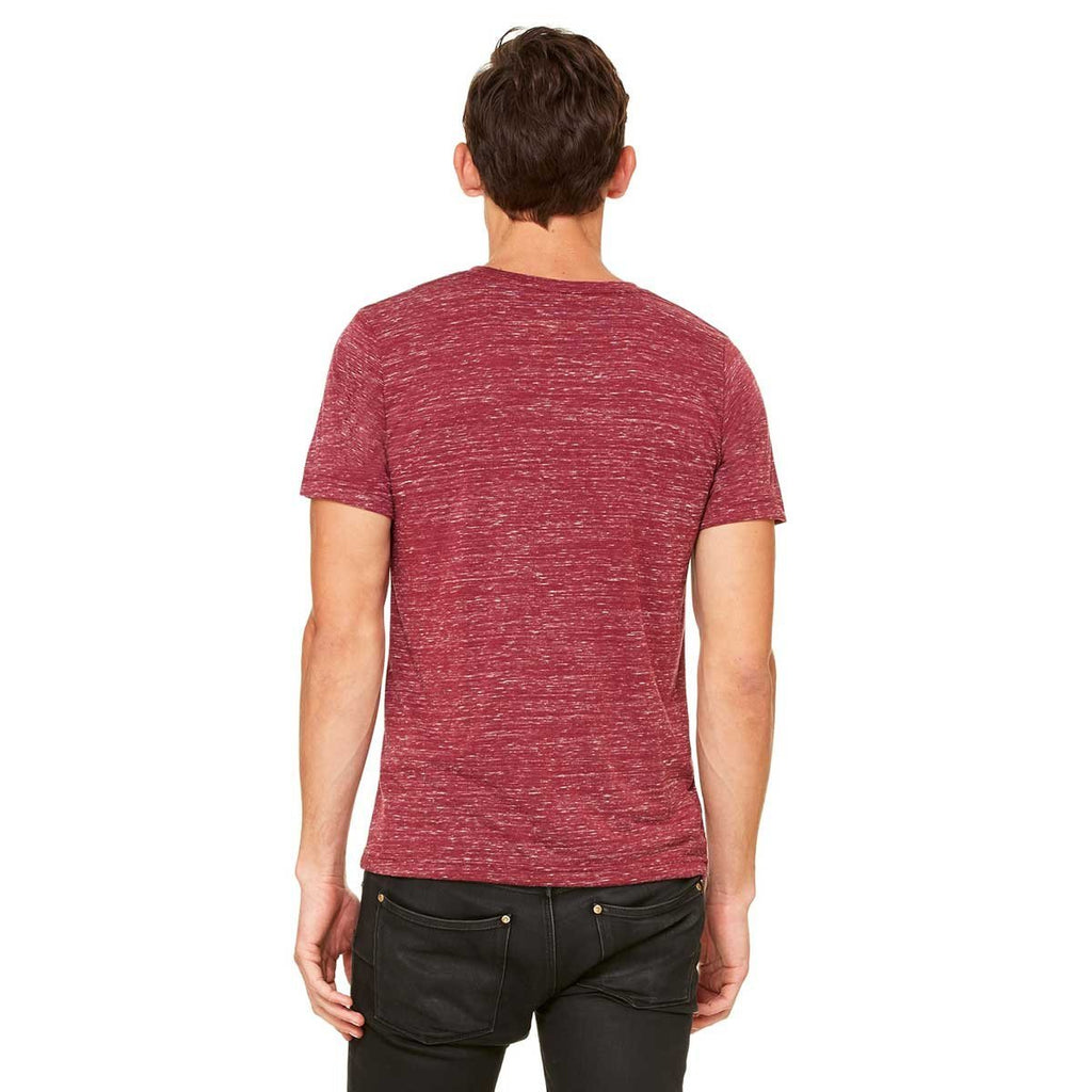 Bella + Canvas Unisex Maroon Marble Poly-Cotton Short-Sleeve T-Shirt