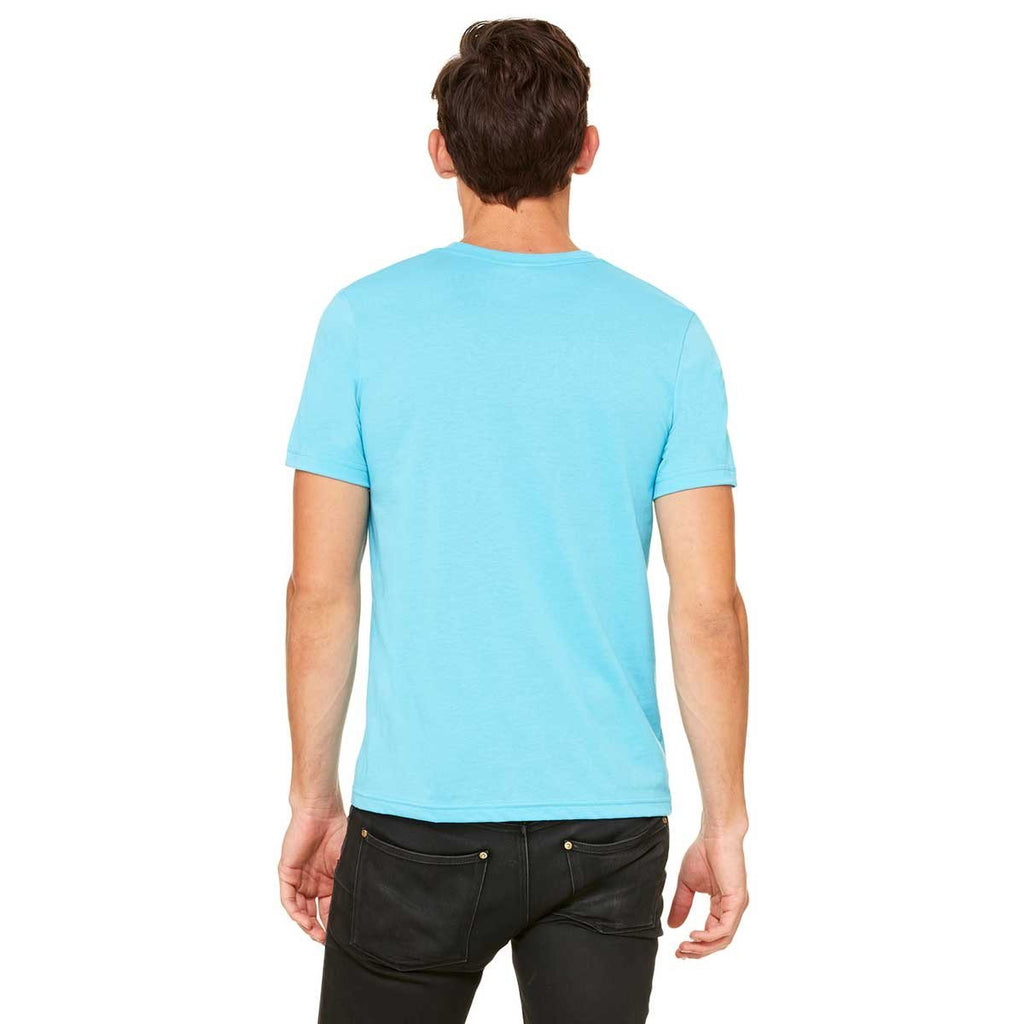 Bella + Canvas Unisex Neon Blue Poly-Cotton Short-Sleeve T-Shirt