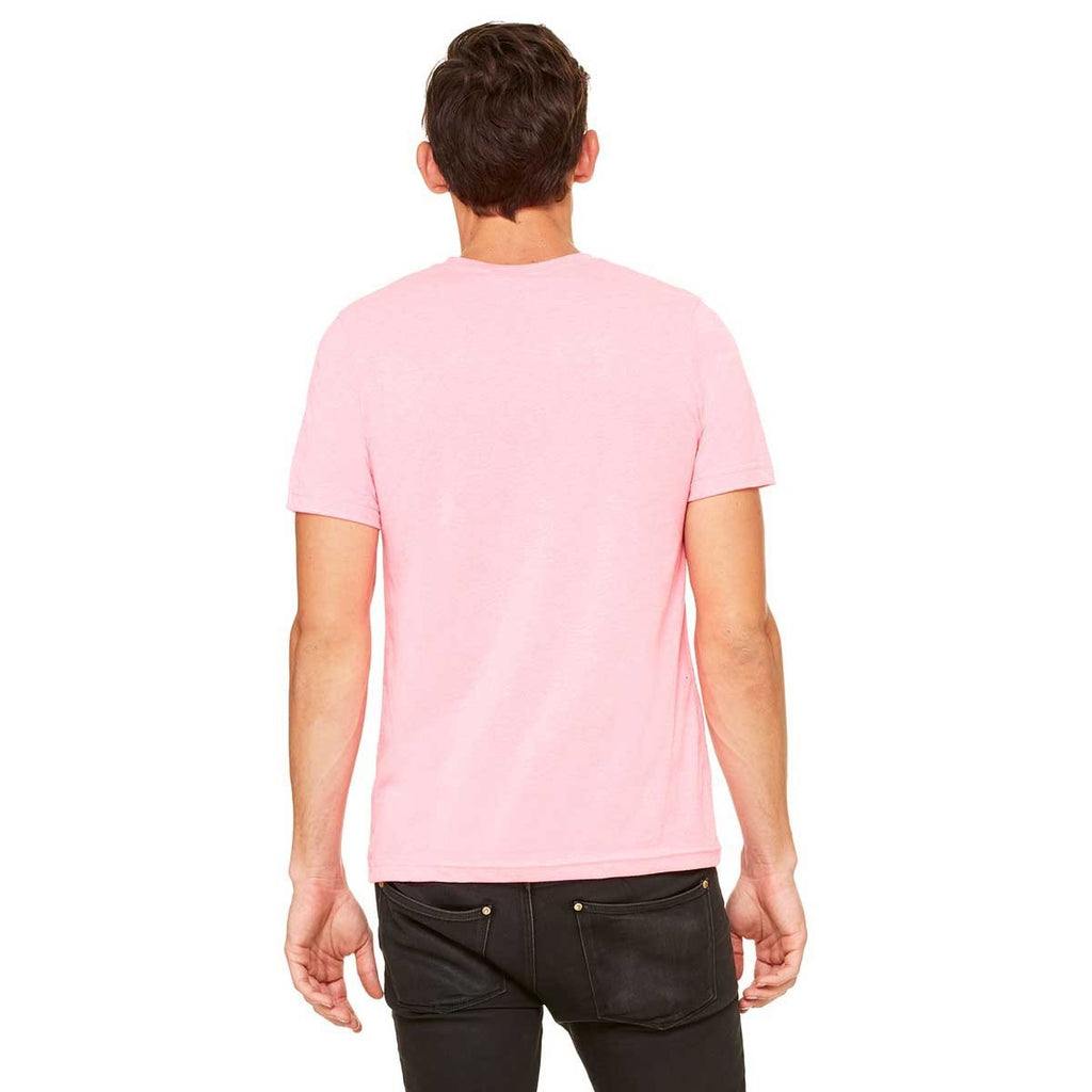 Bella + Canvas Unisex Neon Pink Poly-Cotton Short-Sleeve T-Shirt