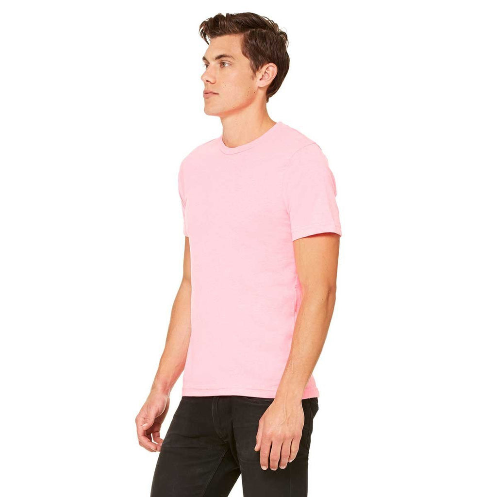 Bella + Canvas Unisex Neon Pink Poly-Cotton Short-Sleeve T-Shirt