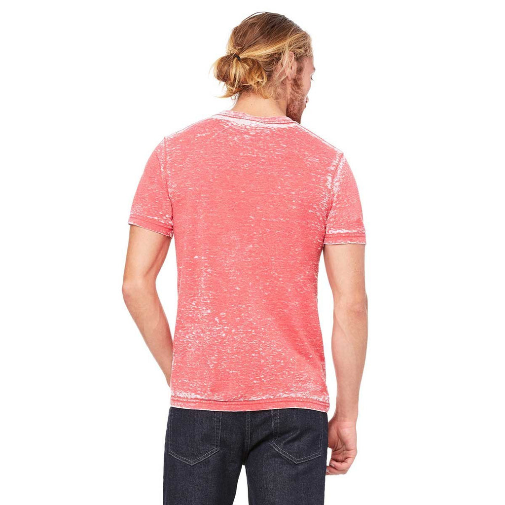 Bella + Canvas Unisex Red Acid Wash Poly-Cotton Short-Sleeve T-Shirt