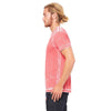 Bella + Canvas Unisex Red Acid Wash Poly-Cotton Short-Sleeve T-Shirt