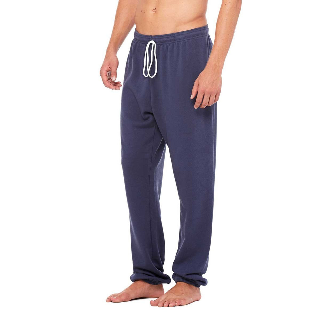 Bella + Canvas Unisex Navy Fleece Long Scrunch Pant