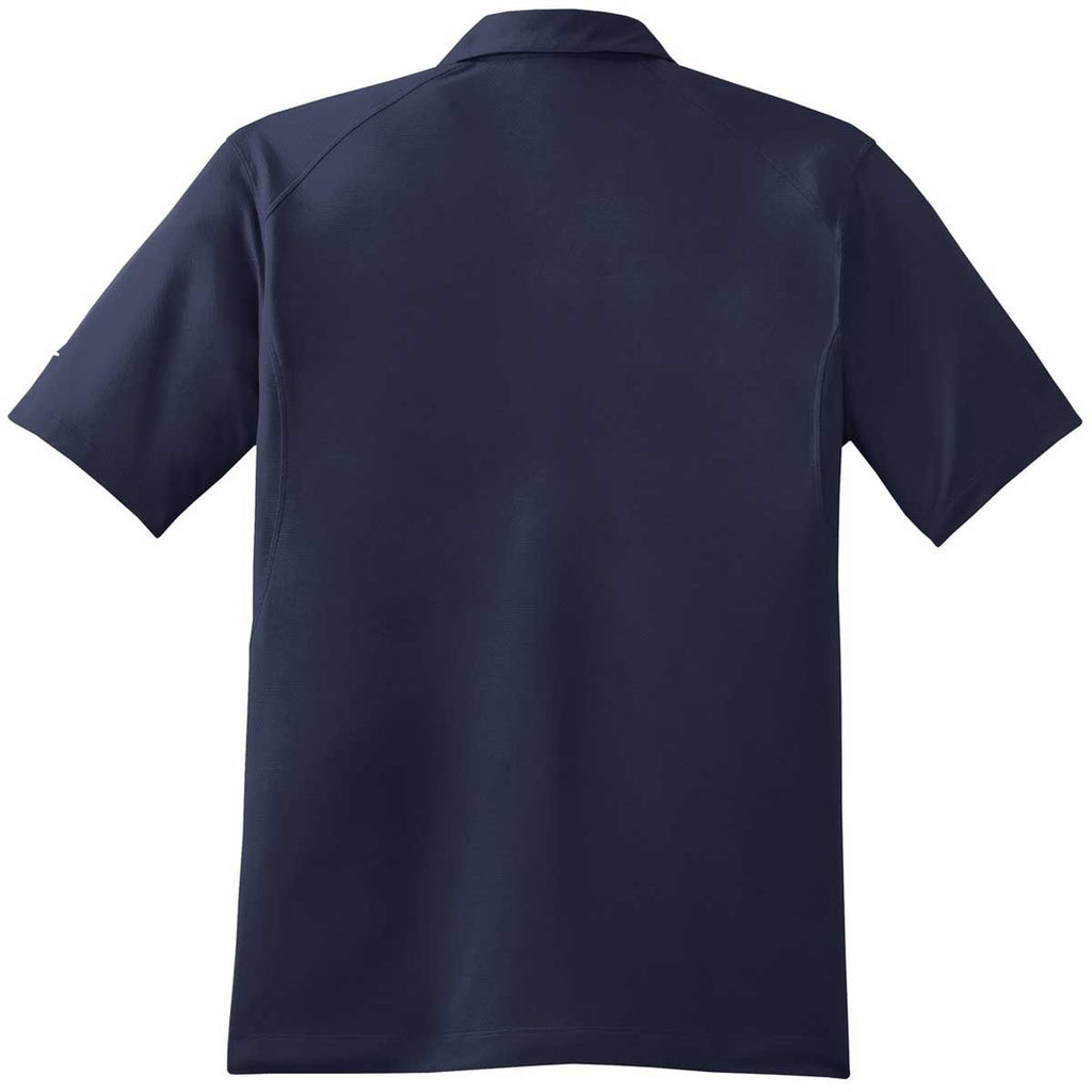 Nike Men's Navy Dri-FIT S/S Mini Texture Polo