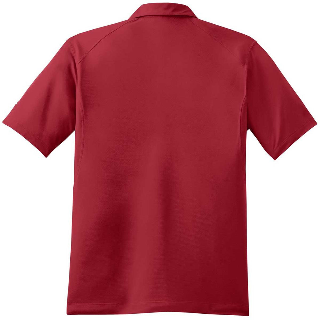 Nike Men's Red Dri-FIT S/S Mini Texture Polo