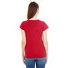 Anvil Women's Red Lightweight Fitted V-Neck Tee