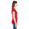 Anvil Women's Red Lightweight Fitted V-Neck Tee