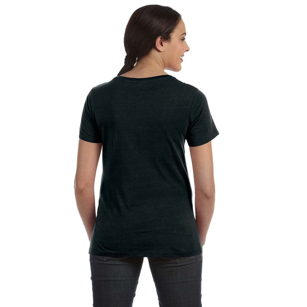 Anvil Women's Black Ringspun Sheer Featherweight T-Shirt