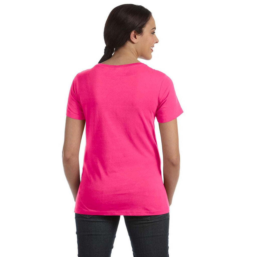 Anvil Women's Hot Pink Ringspun Sheer Featherweight T-Shirt