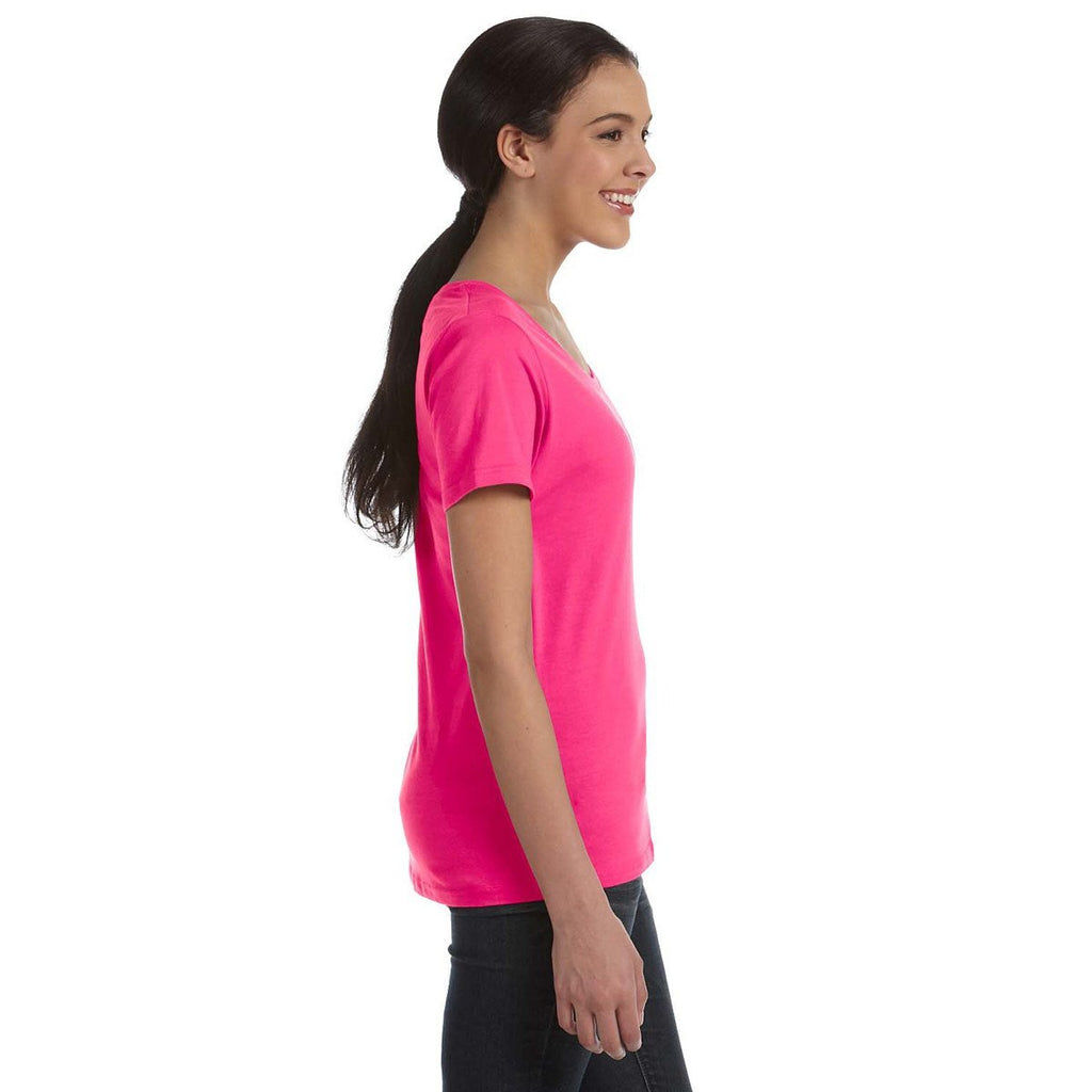 Anvil Women's Hot Pink Ringspun Sheer Featherweight T-Shirt