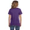 Anvil Women's Heather Purple Ringspun Featherweight V-Neck T-Shirt