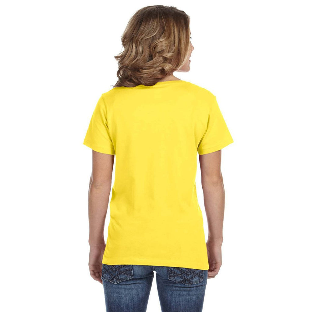 Anvil Women's Lemon Zest Ringspun Featherweight V-Neck T-Shirt