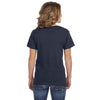 Anvil Women's Navy Ringspun Featherweight V-Neck T-Shirt