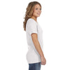 Anvil Women's White Ringspun Featherweight V-Neck T-Shirt