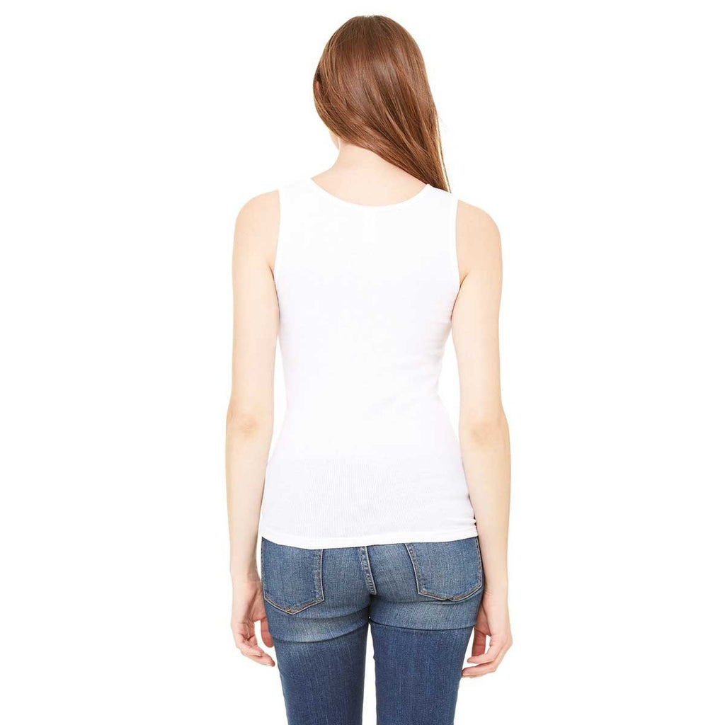Bella + Canvas Women's White 2x1 Rib Tank
